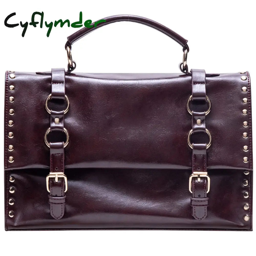 Cyflymder Vintage Messenger Bag Women Autumn Fashion Briefcase Daily Use All-Matc Students Taking