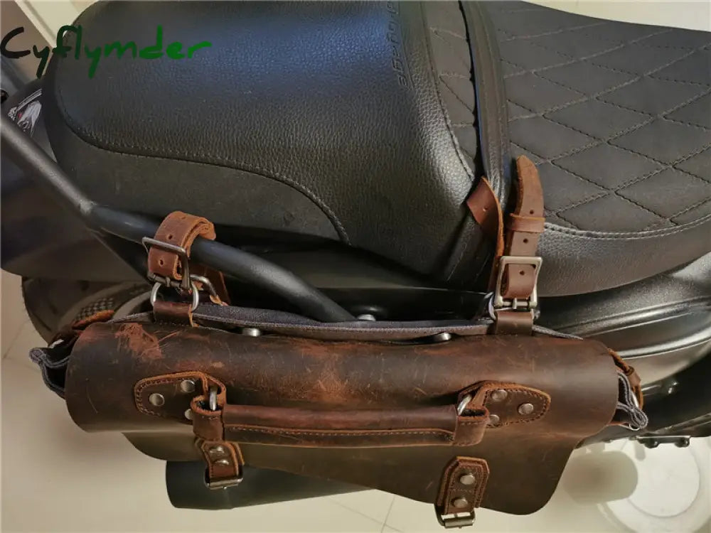 Cyflymder Vintage Motorcycle Side Bag Waxed Canvas Bike Luggage Riding Saddle Leg For Bicycle Men