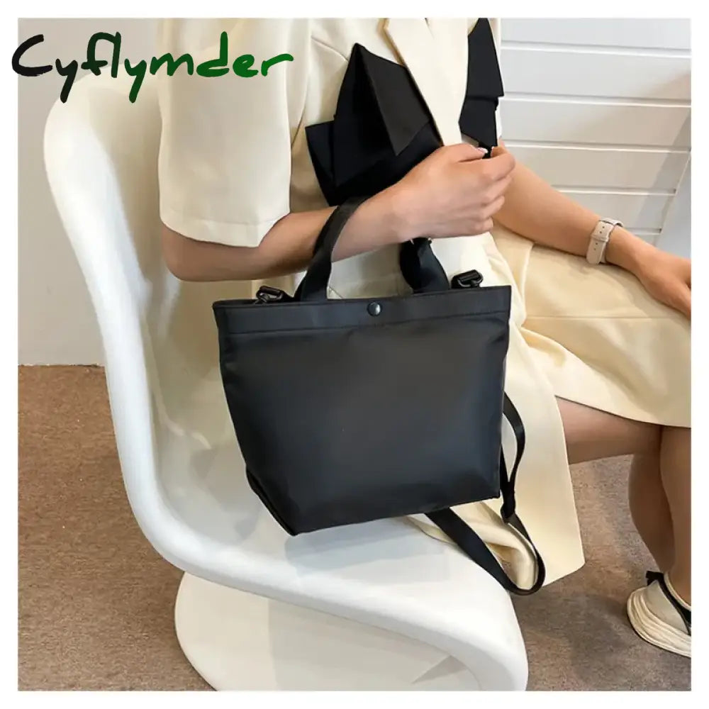 Cyflymder Vintage New Large Capacity Handbag Women’s Nylon Cloth Shoulder Bag Korean Simple Pu