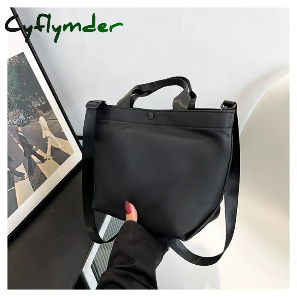 Cyflymder Vintage New Large Capacity Handbag Women’s Nylon Cloth Shoulder Bag Korean Simple Pu