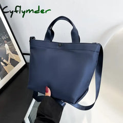 Cyflymder Vintage New Large Capacity Handbag Women’s Nylon Cloth Shoulder Bag Korean Simple Pu