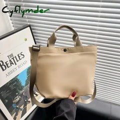 Cyflymder Vintage New Large Capacity Handbag Women’s Nylon Cloth Shoulder Bag Korean Simple Pu