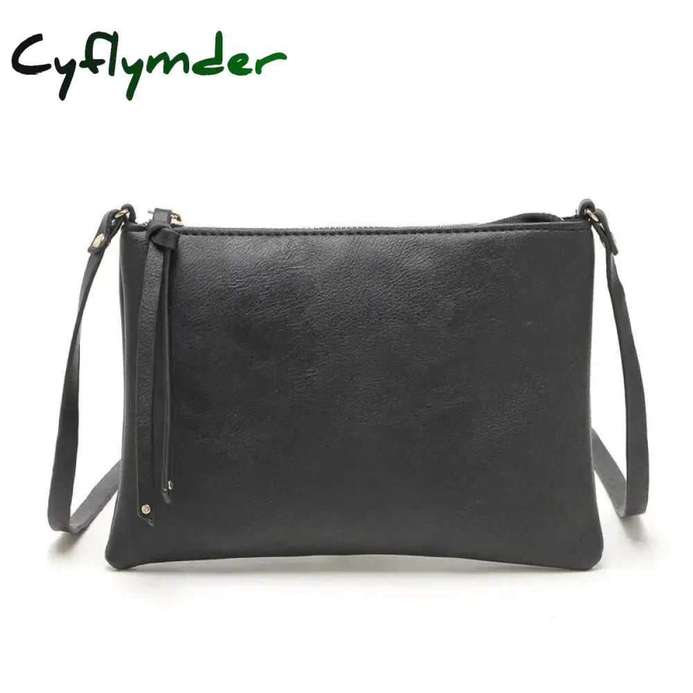 Cyflymder Vintage Slim Thin Women Leather Messenger Bag Envelope Crossbody For Ladies Mini Shoulder