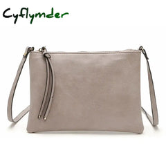 Cyflymder Vintage Slim Thin Women Leather Messenger Bag Envelope Crossbody For Ladies Mini Shoulder