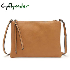 Cyflymder Vintage Slim Thin Women Leather Messenger Bag Envelope Crossbody For Ladies Mini Shoulder