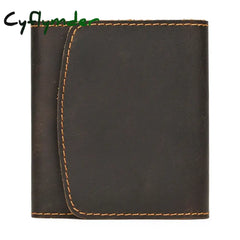 Cyflymder Vintage Small Men Coin Purse Genuine Leather Clutch Wallet Women Card Holder Cowhide Male