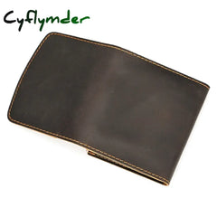 Cyflymder Vintage Small Men Coin Purse Genuine Leather Clutch Wallet Women Card Holder Cowhide Male