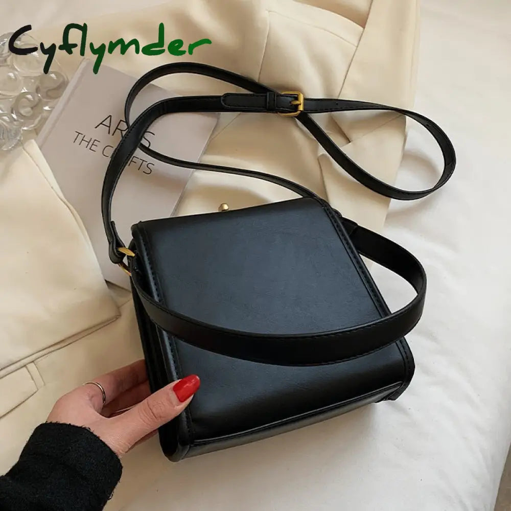 Cyflymder Vintage Square Tote Armpit Bag Leftside New High-Quality Pu Leather Women’s Designer