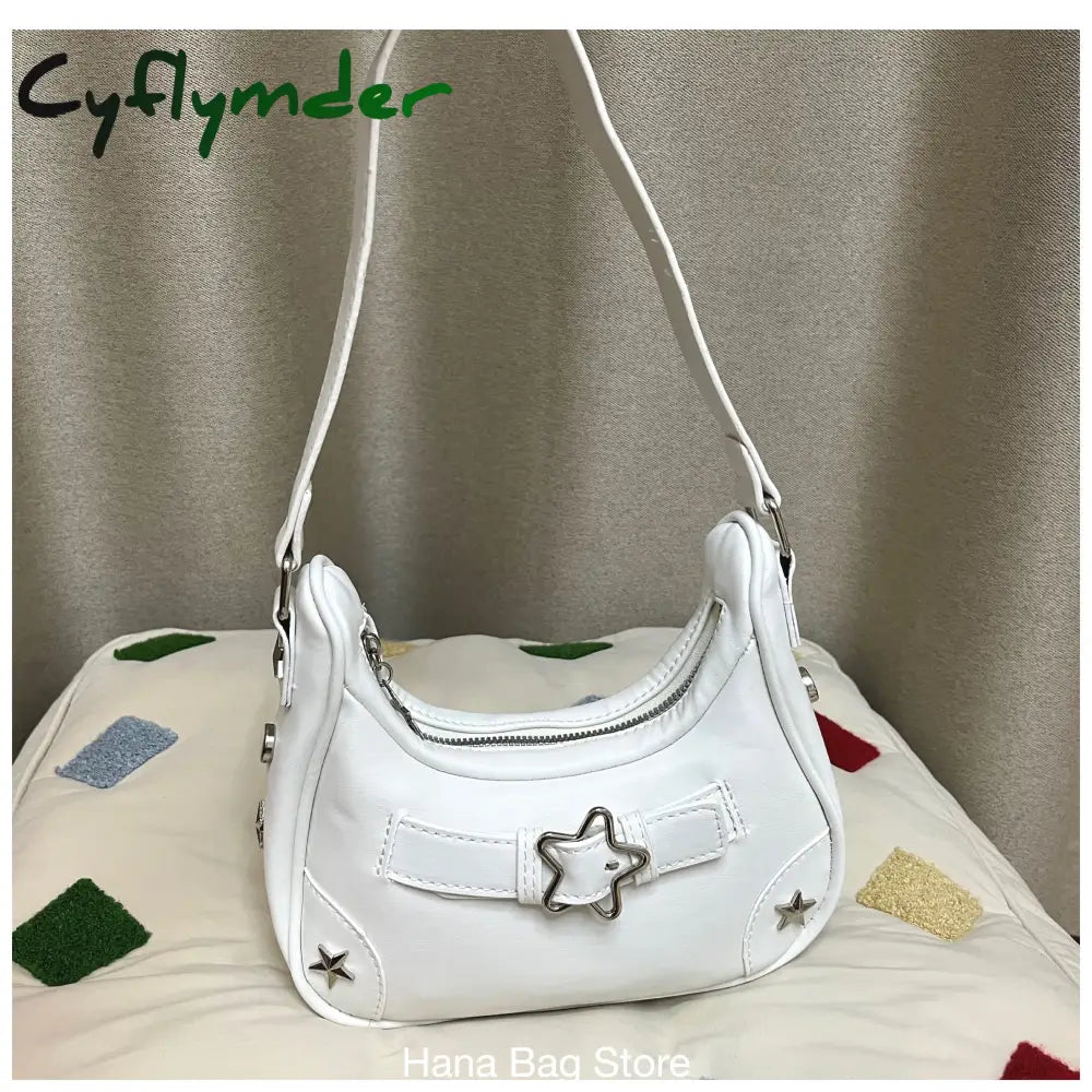 Cyflymder Vintage Star Handbags For Women Fashion Hobos Shoulder Underarm Bag Ladies Clutch Pu