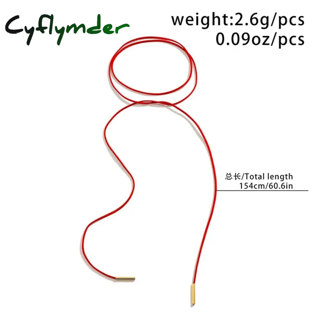 Cyflymder Vintage Strap Bowknot Pendant Necklace For Women Diy Long Tassel Rope Creative