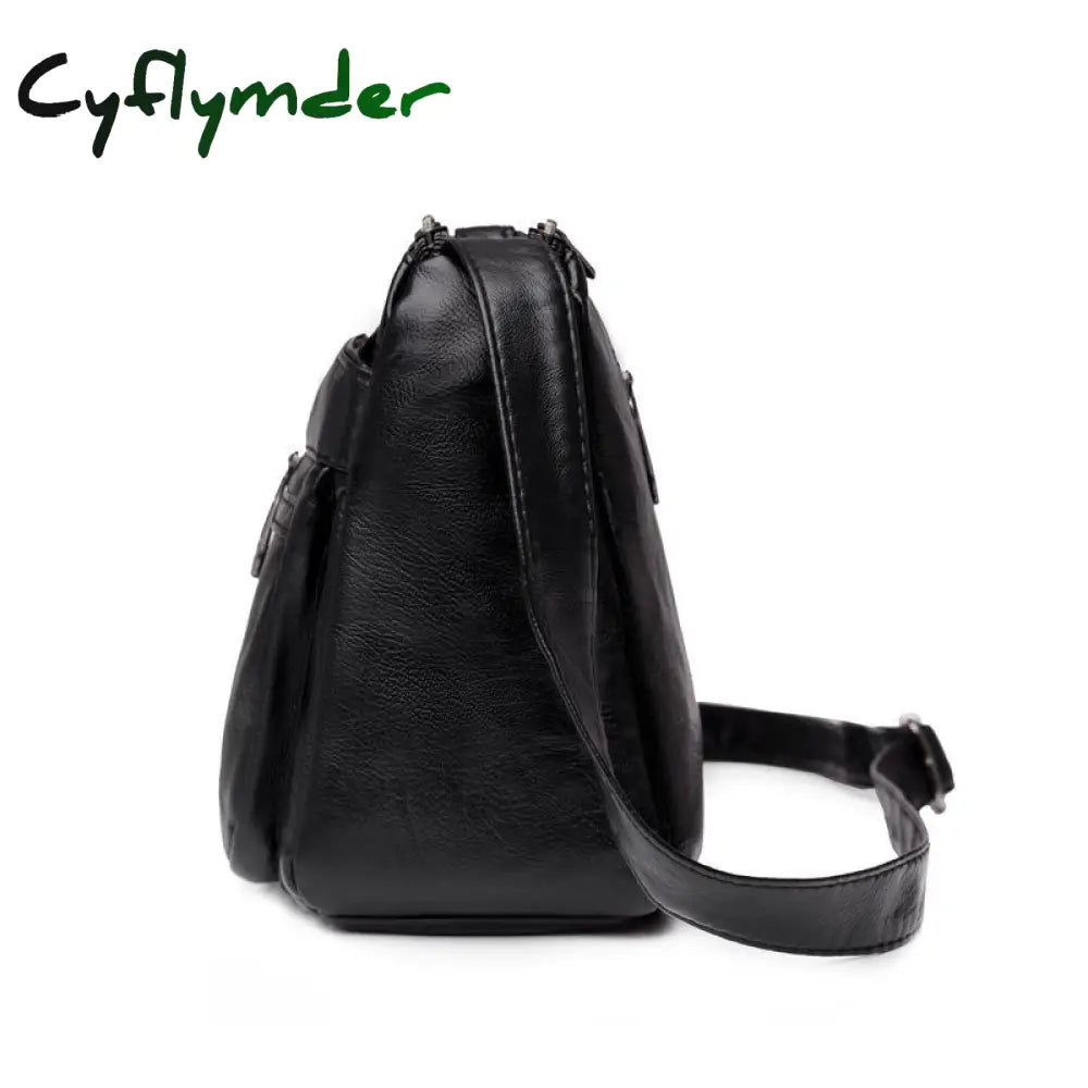 Cyflymder Vintage Women Handbag Purse Pu Leather Shoulder Bag Pockets Crossbody Luxury Bags For