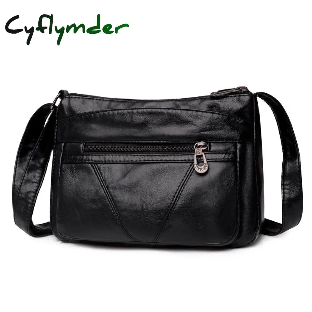 Cyflymder Vintage Women Handbag Purse Pu Leather Shoulder Bag Pockets Crossbody Luxury Bags For