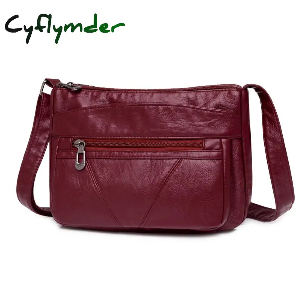 Cyflymder Vintage Women Handbag Purse Pu Leather Shoulder Bag Pockets Crossbody Luxury Bags For