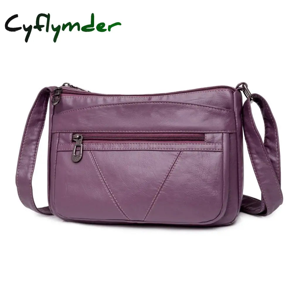 Cyflymder Vintage Women Handbag Purse Pu Leather Shoulder Bag Pockets Crossbody Luxury Bags For