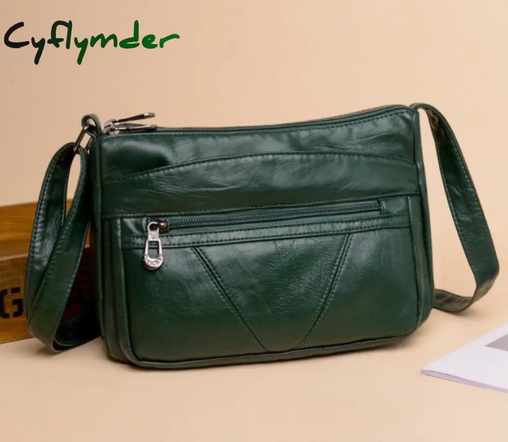 Cyflymder Vintage Women Handbag Purse Pu Leather Shoulder Bag Pockets Crossbody Luxury Bags For