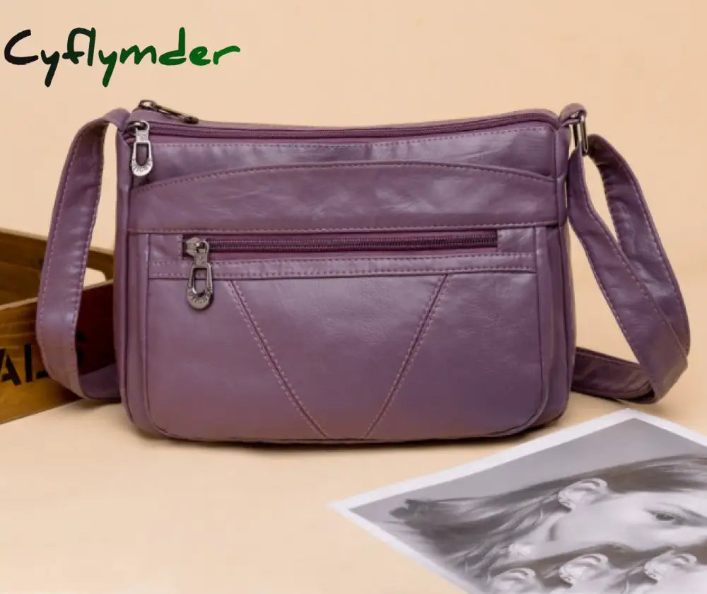 Cyflymder Vintage Women Handbag Purse Pu Leather Shoulder Bag Pockets Crossbody Luxury Bags For