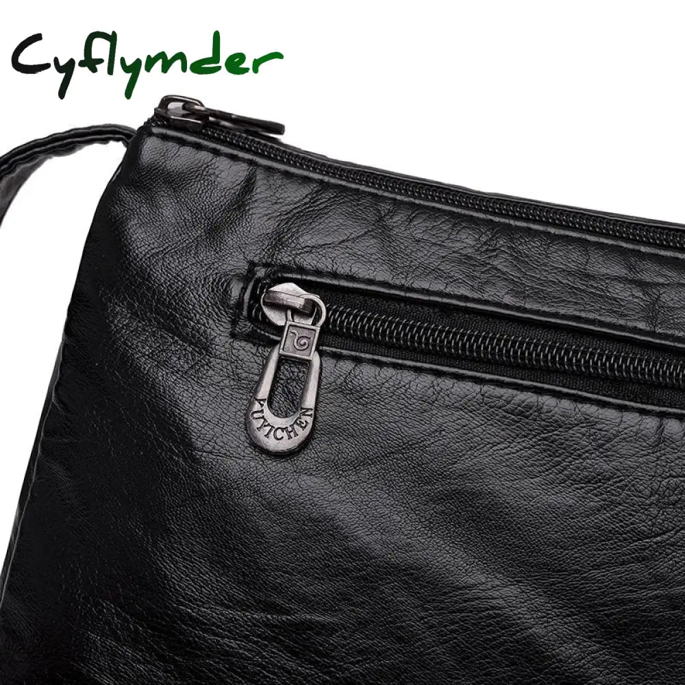 Cyflymder Vintage Women Handbag Purse Pu Leather Shoulder Bag Pockets Crossbody Luxury Bags For