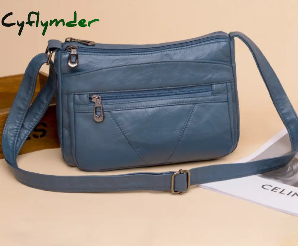 Cyflymder Vintage Women Handbag Purse Pu Leather Shoulder Bag Pockets Crossbody Luxury Bags For