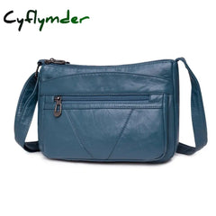 Cyflymder Vintage Women Handbag Purse Pu Leather Shoulder Bag Pockets Crossbody Luxury Bags For