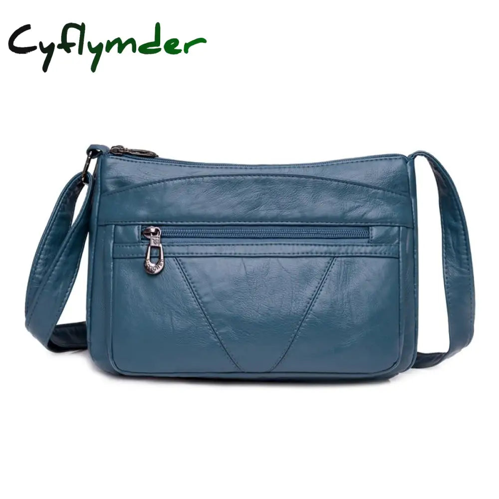 Cyflymder Vintage Women Handbag Purse Pu Leather Shoulder Bag Pockets Crossbody Luxury Bags For