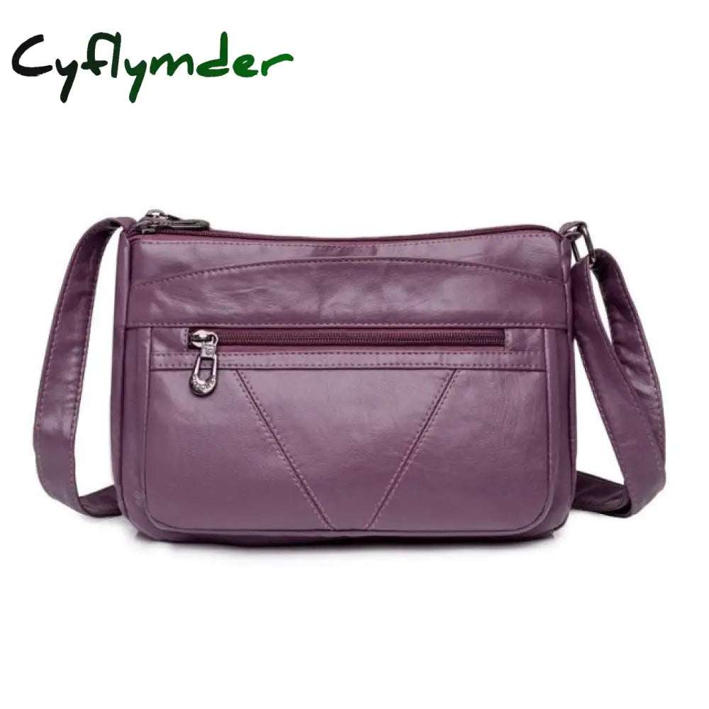 Cyflymder Vintage Women Handbag Purse Pu Leather Shoulder Bag Pockets Crossbody Luxury Bags For