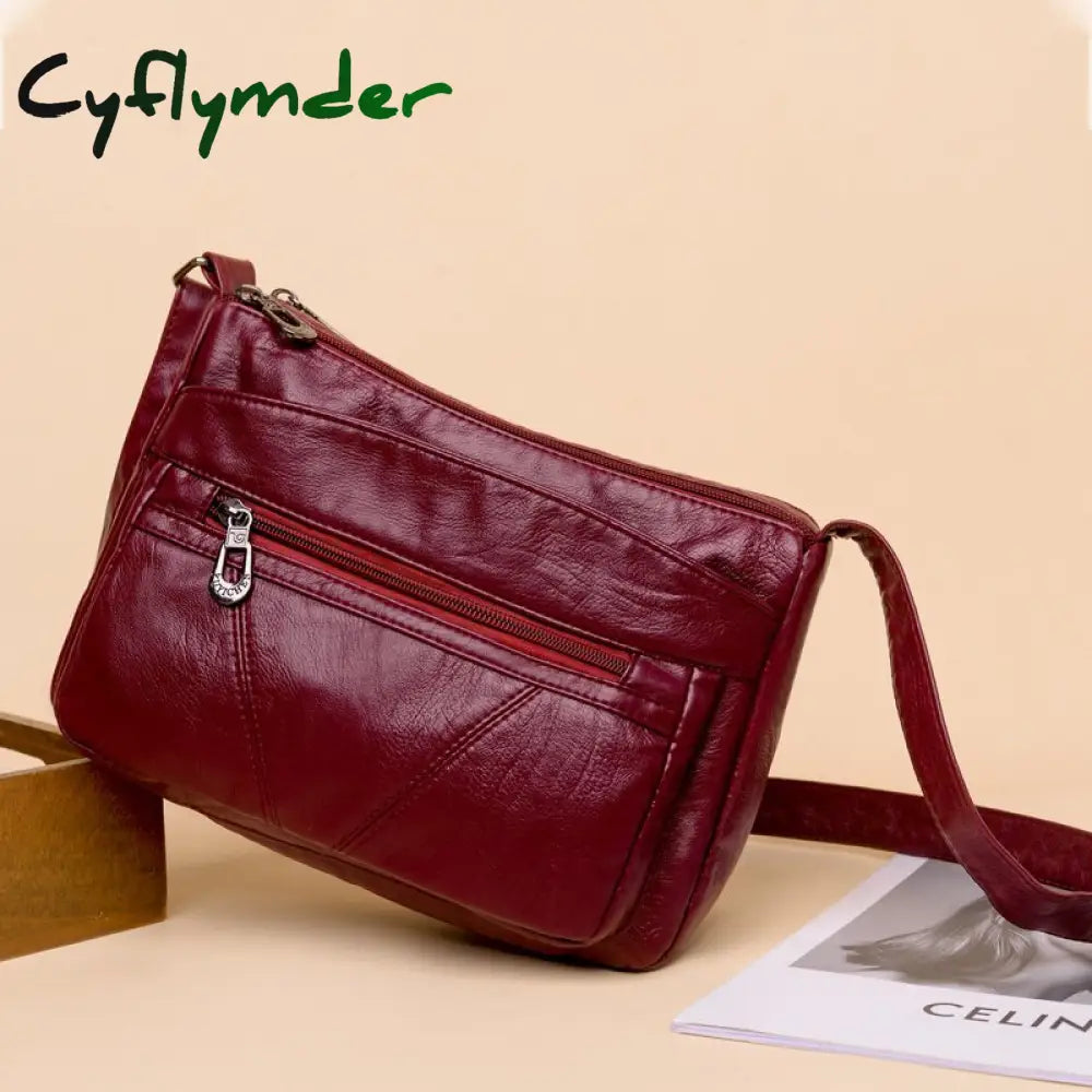 Cyflymder Vintage Women Handbag Purse Pu Leather Shoulder Bag Pockets Crossbody Luxury Bags For