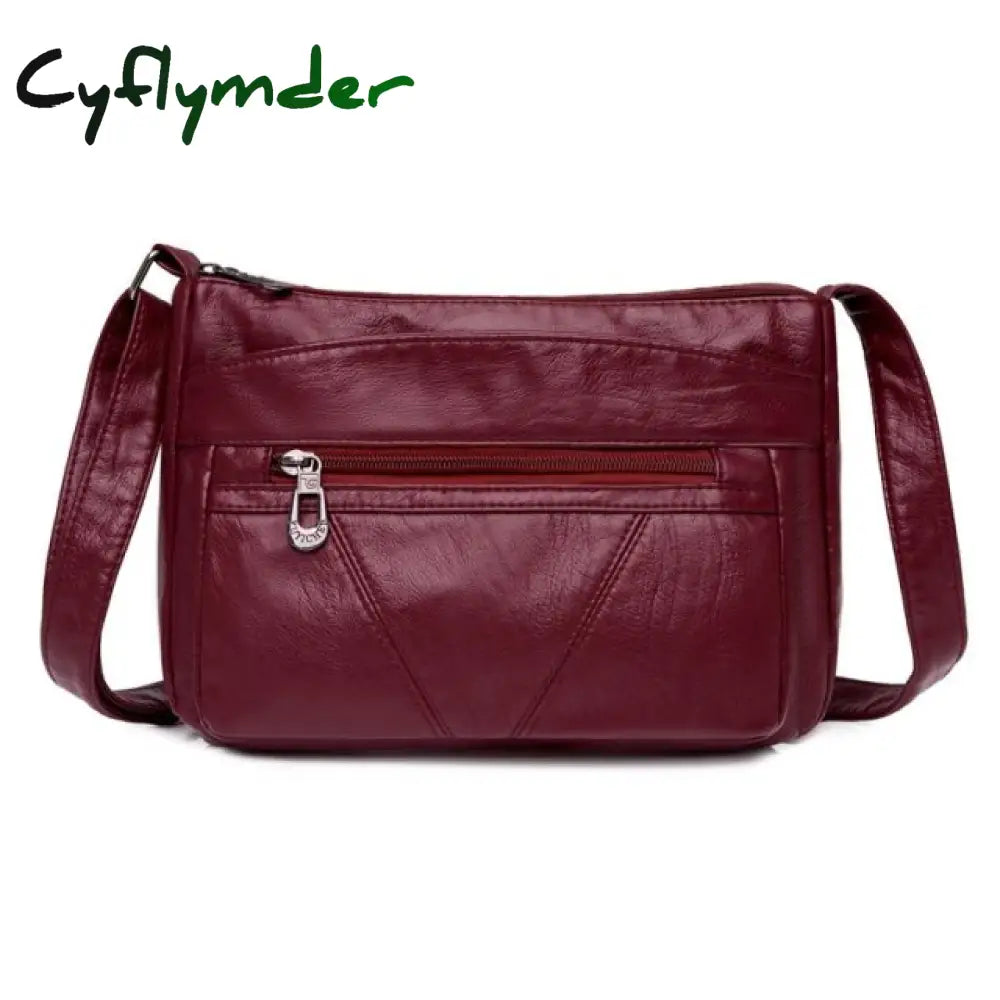 Cyflymder Vintage Women Handbag Purse Pu Leather Shoulder Bag Pockets Crossbody Luxury Bags For