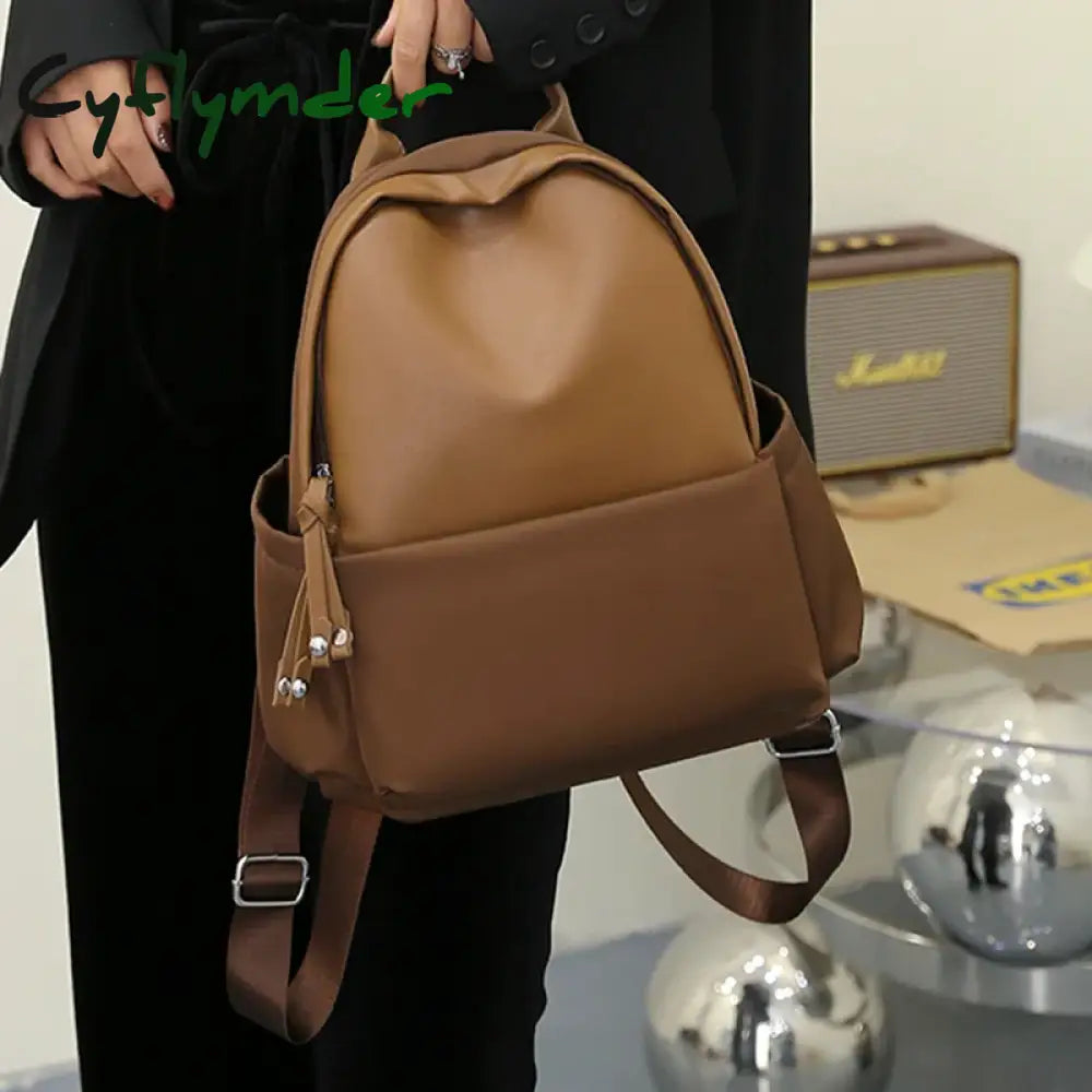 Cyflymder Vintage Women Leather Backpack Fashion Ladies Travel Backpacks School Bags For Girls New