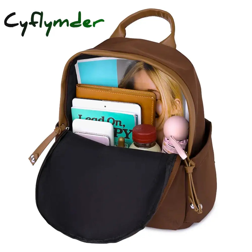 Cyflymder Vintage Women Leather Backpack Fashion Ladies Travel Backpacks School Bags For Girls New