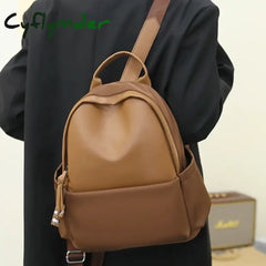 Cyflymder Vintage Women Leather Backpack Fashion Ladies Travel Backpacks School Bags For Girls New