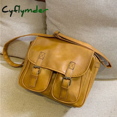 Cyflymder Vintage Women Messenger Bag Large Capacity Oil Wax Leather Female Shoulder Ladies