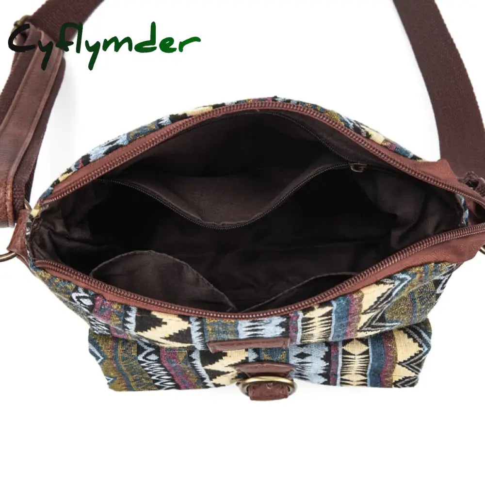 Cyflymder Vintage Women Shoulder Bag Fabric Crossbody Brand Designer Handbag Purse Woman Messenger