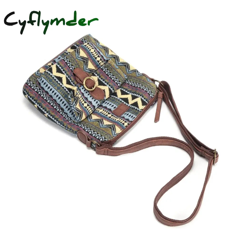 Cyflymder Vintage Women Shoulder Bag Fabric Crossbody Brand Designer Handbag Purse Woman Messenger