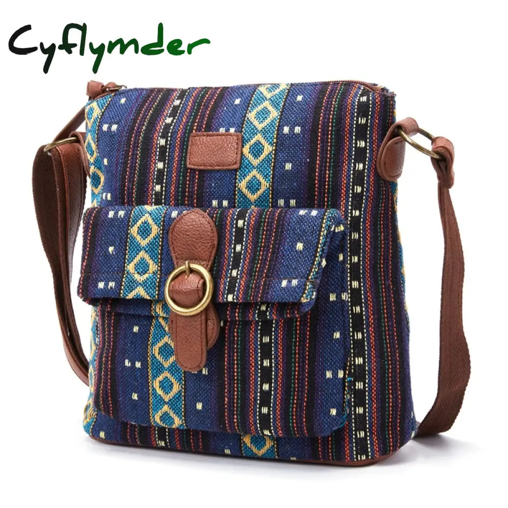 Cyflymder Vintage Women Shoulder Bag Fabric Crossbody Brand Designer Handbag Purse Woman Messenger