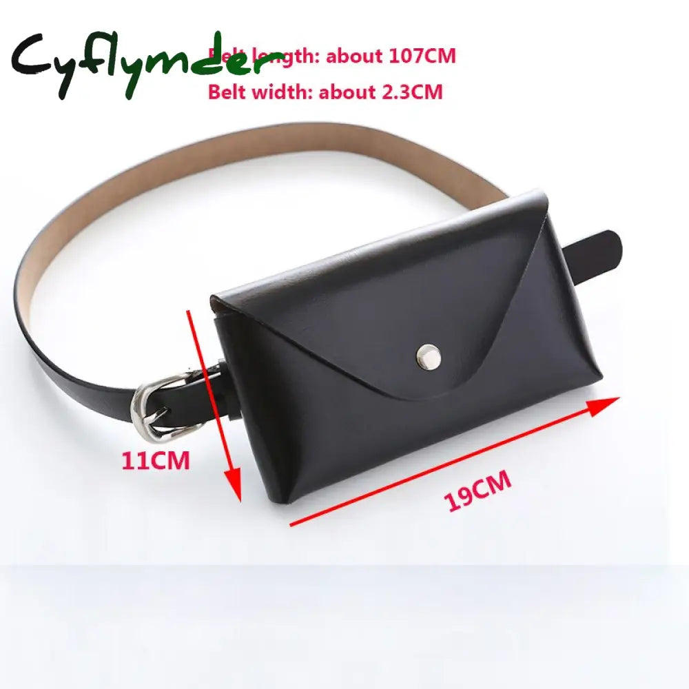 Cyflymder Waist Bag Ladies Fashion Genuine Leather Women Belt Bags Waterproof Chest Belly Pouch