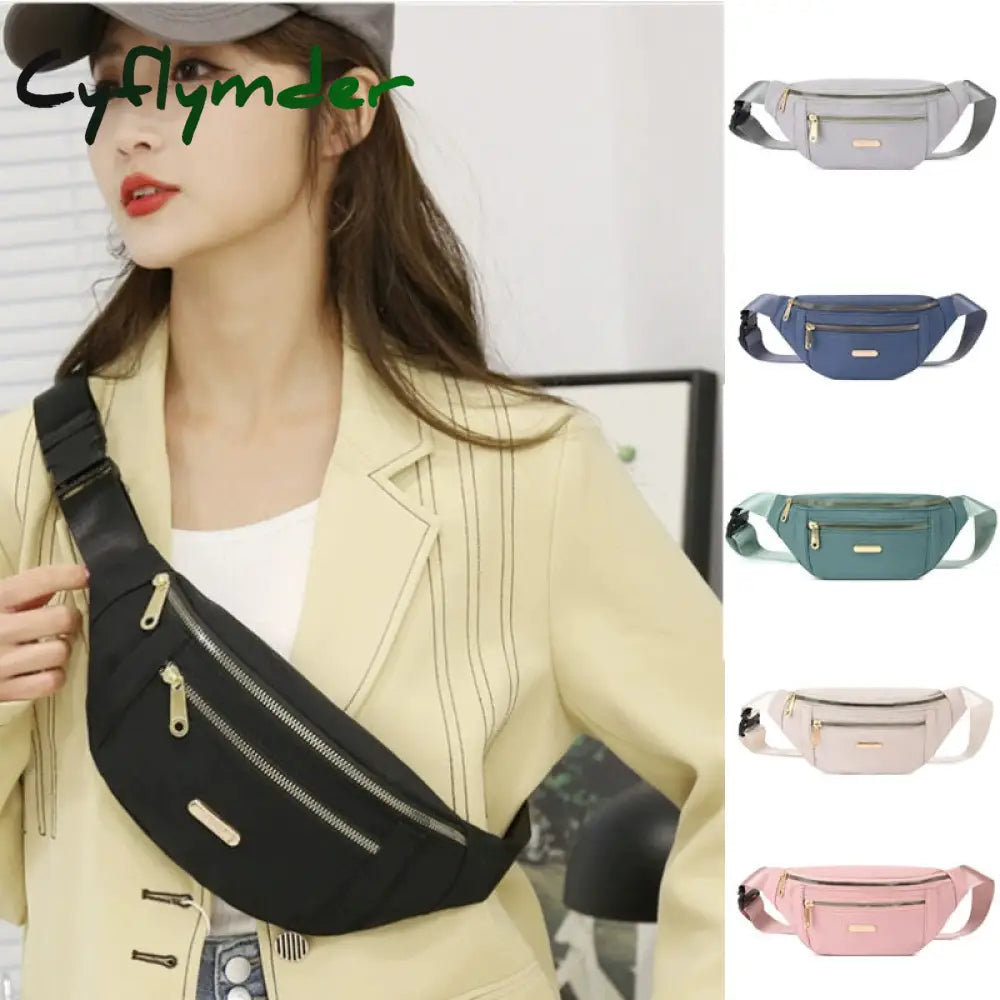 Cyflymder Waist Bags For Women Oxford Leisure Color Bag Shoulder Crossbody Chest Handbags All-Match