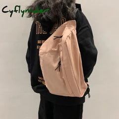Cyflymder Waist Packs Large Capacity Solid Unisex Couples Leisure Chest Fanny Bag Shoulder Cross