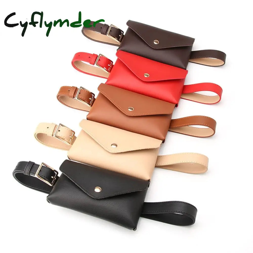 Cyflymder Waist Packs Women Leather Pu Adjustable Belt Bag Pack Wallet Phone Pouch Ladies