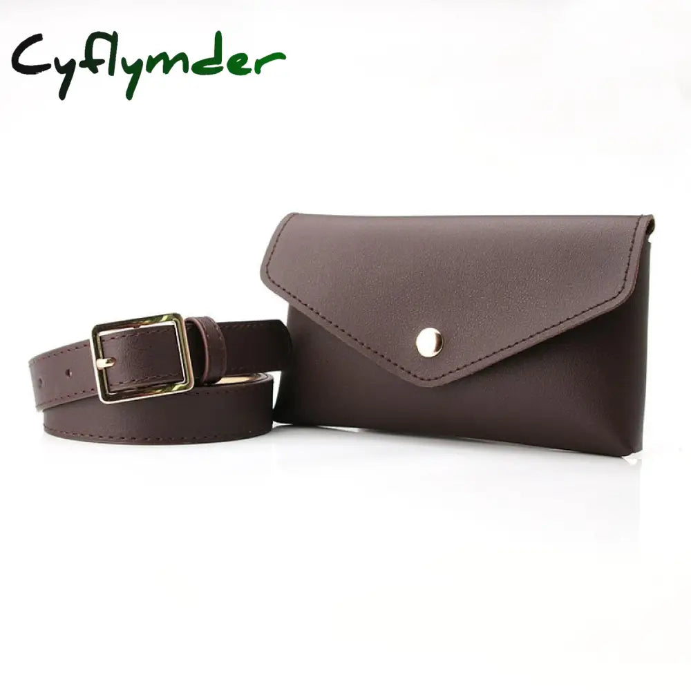 Cyflymder Waist Packs Women Leather Pu Adjustable Belt Bag Pack Wallet Phone Pouch Ladies