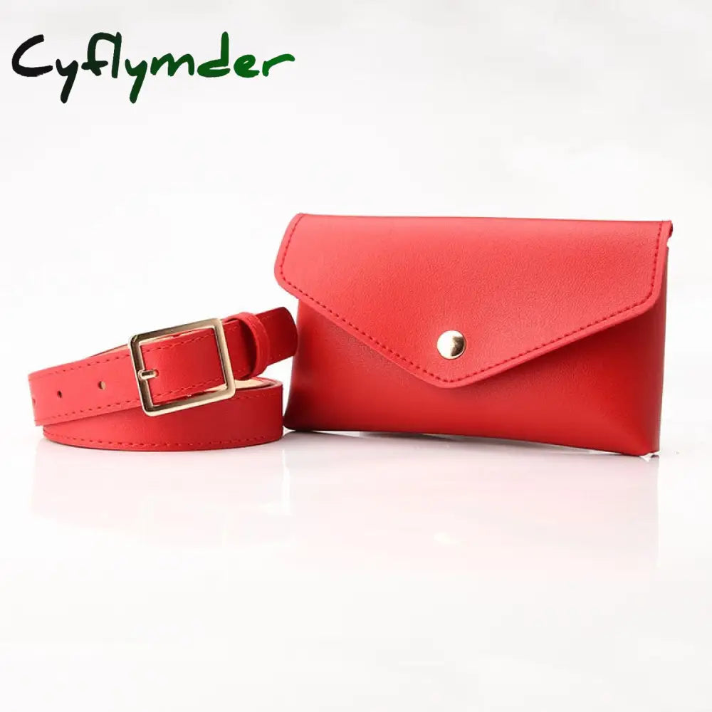 Cyflymder Waist Packs Women Leather Pu Adjustable Belt Bag Pack Wallet Phone Pouch Ladies