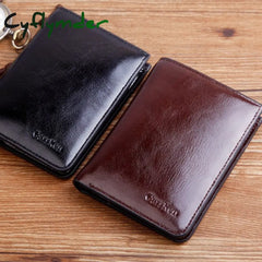 Cyflymder Wallet Man Small Purse Varnished Short Mini Leather Billetera Hombre Carteras Portmonee