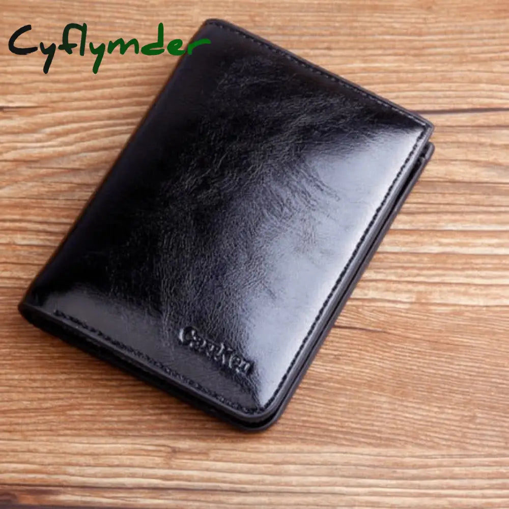 Cyflymder Wallet Man Small Purse Varnished Short Mini Leather Billetera Hombre Carteras Portmonee