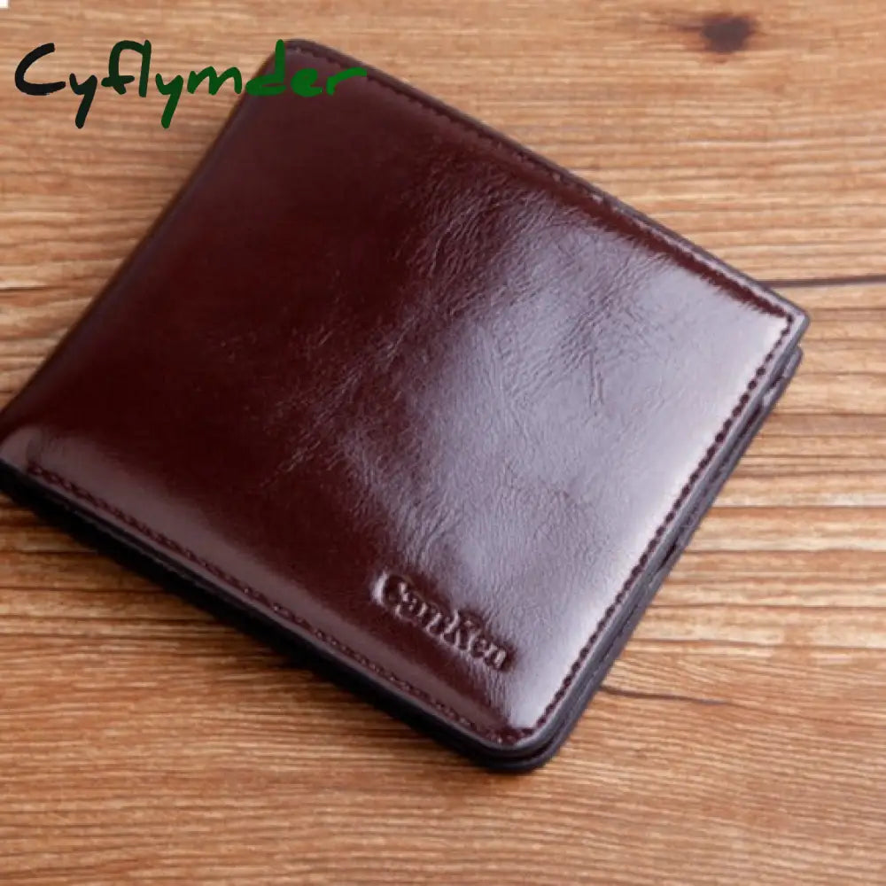 Cyflymder Wallet Man Small Purse Varnished Short Mini Leather Billetera Hombre Carteras Portmonee