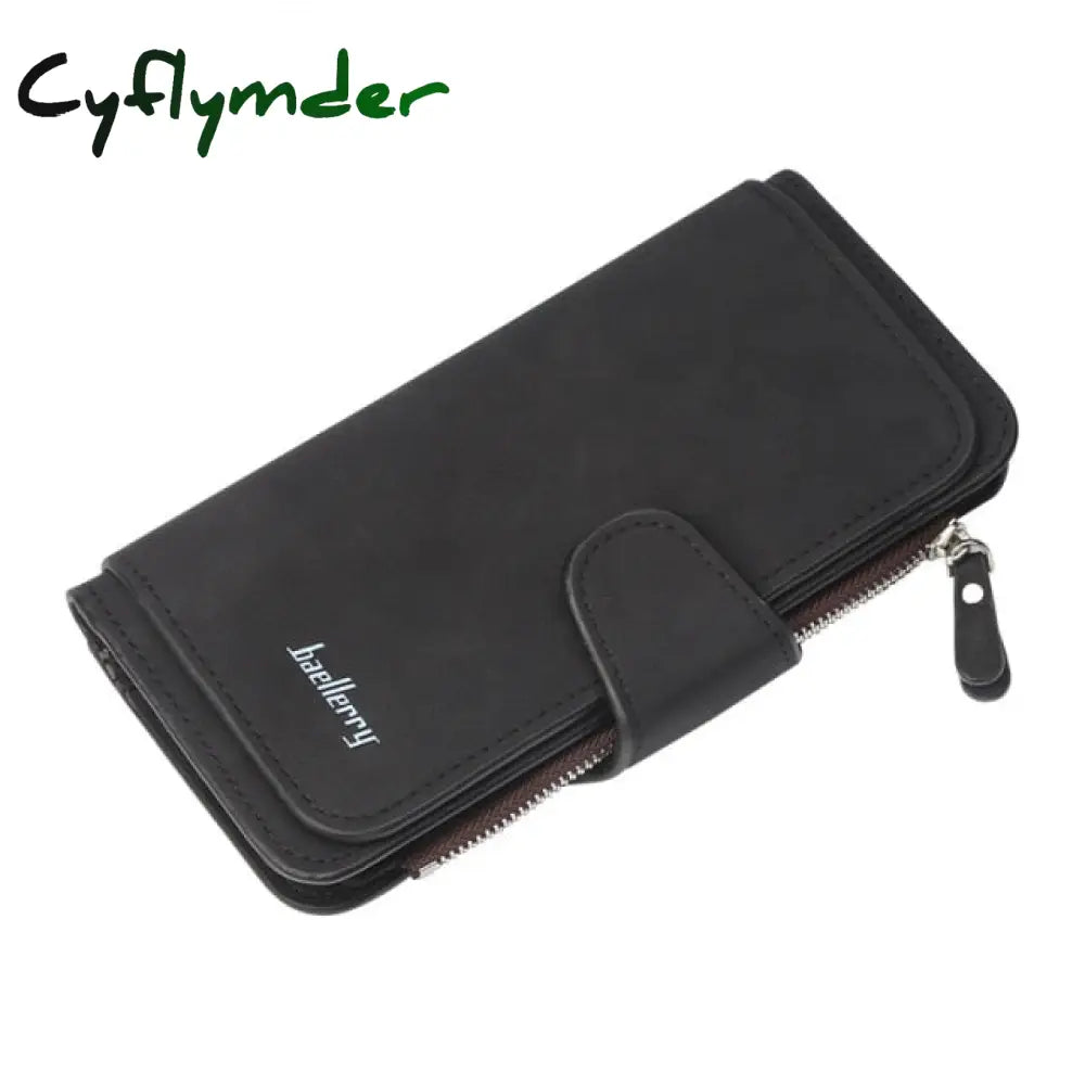 Cyflymder Wallet Women Leather Casual Wallets Luxury Card Holder Clutch Bag Zipper Pocket Hasp