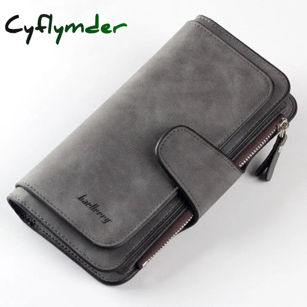 Cyflymder Wallet Women Leather Casual Wallets Luxury Card Holder Clutch Bag Zipper Pocket Hasp