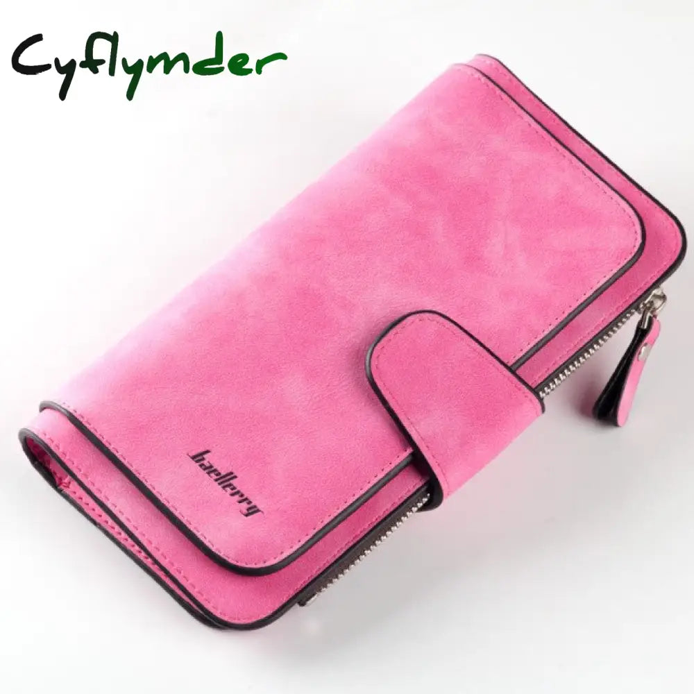 Cyflymder Wallet Women Leather Casual Wallets Luxury Card Holder Clutch Bag Zipper Pocket Hasp