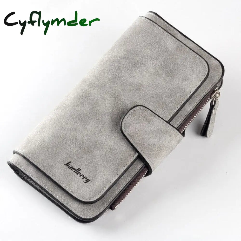 Cyflymder Wallet Women Leather Casual Wallets Luxury Card Holder Clutch Bag Zipper Pocket Hasp