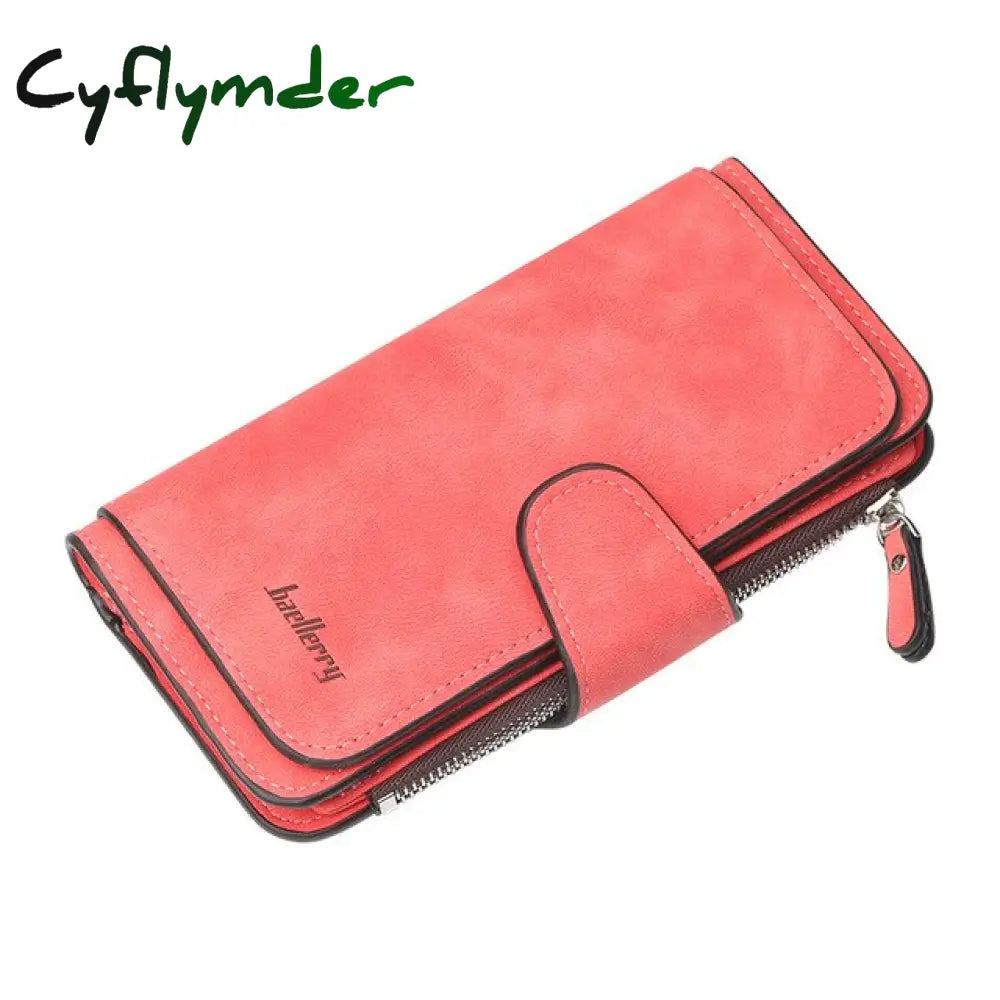 Cyflymder Wallet Women Leather Casual Wallets Luxury Card Holder Clutch Bag Zipper Pocket Hasp