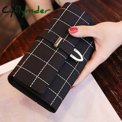 Cyflymder Wallets Women Long Zipper Luxury Brand Leather Coin Purses Tassel Design Clutch Lattice