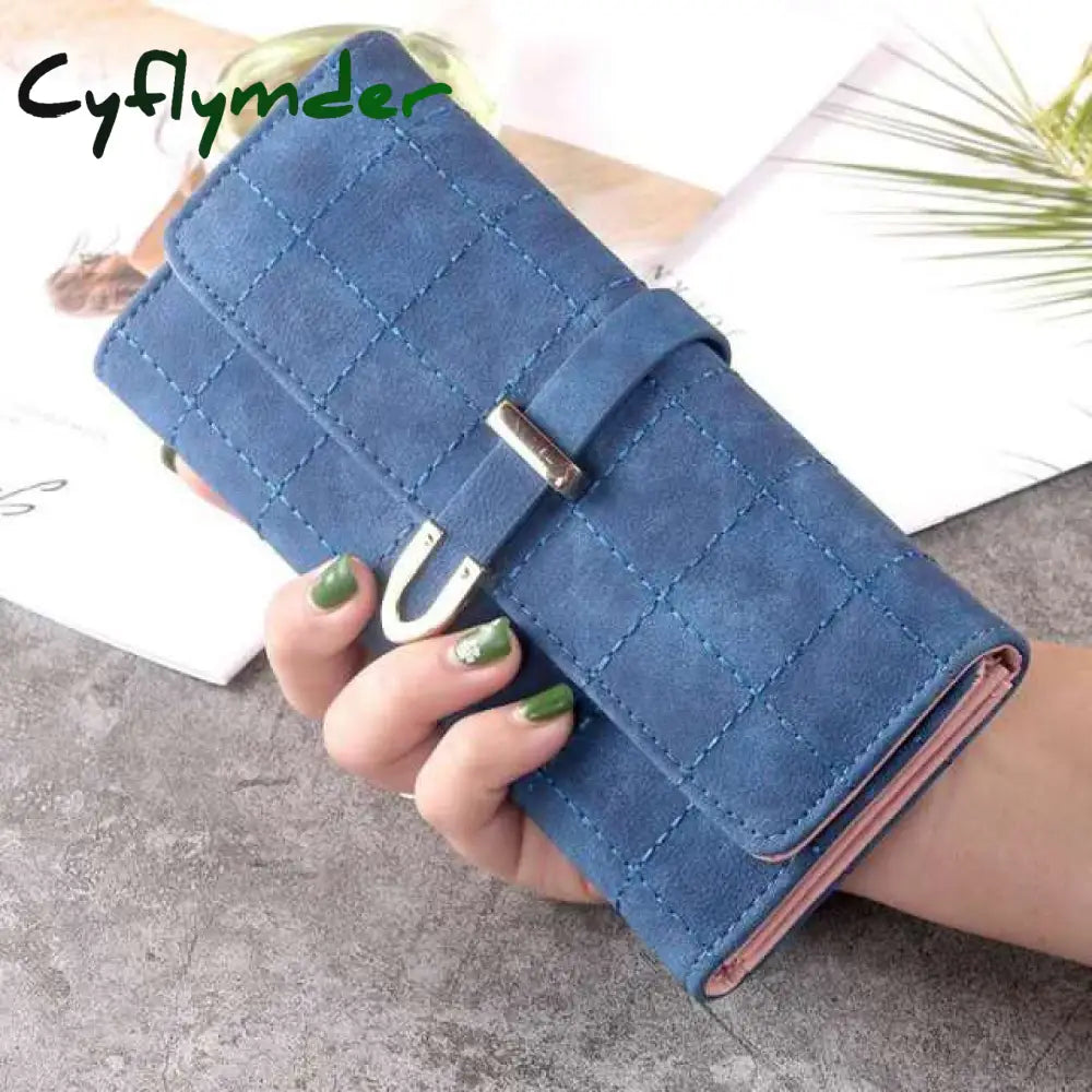 Cyflymder Wallets Women Long Zipper Luxury Brand Leather Coin Purses Tassel Design Clutch Lattice